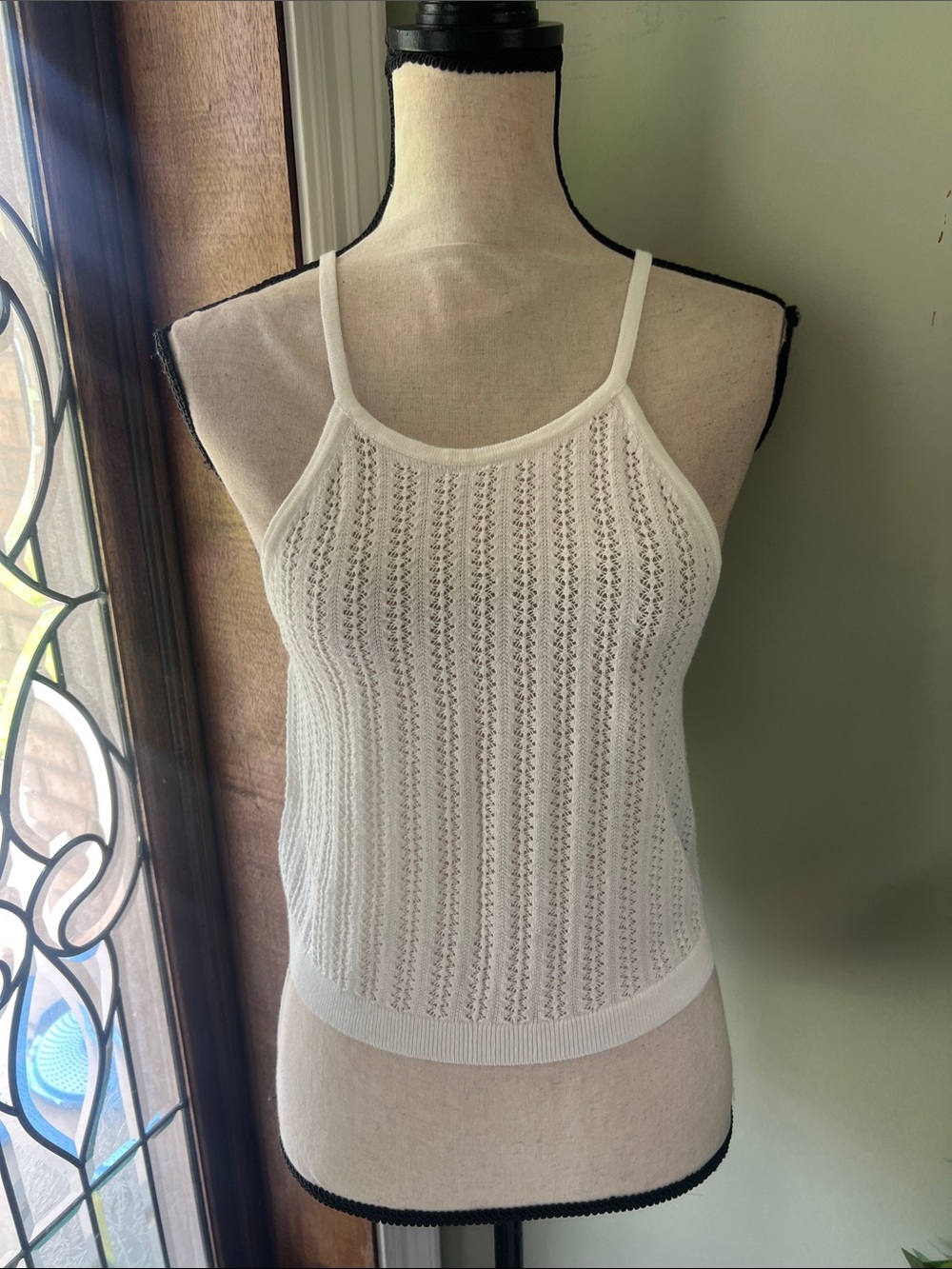 a new day White Eyelet Knit Camisole Tank